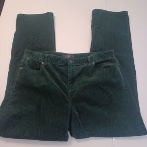 Talbots Green Boot Cut Cord Pants Sz 16 /